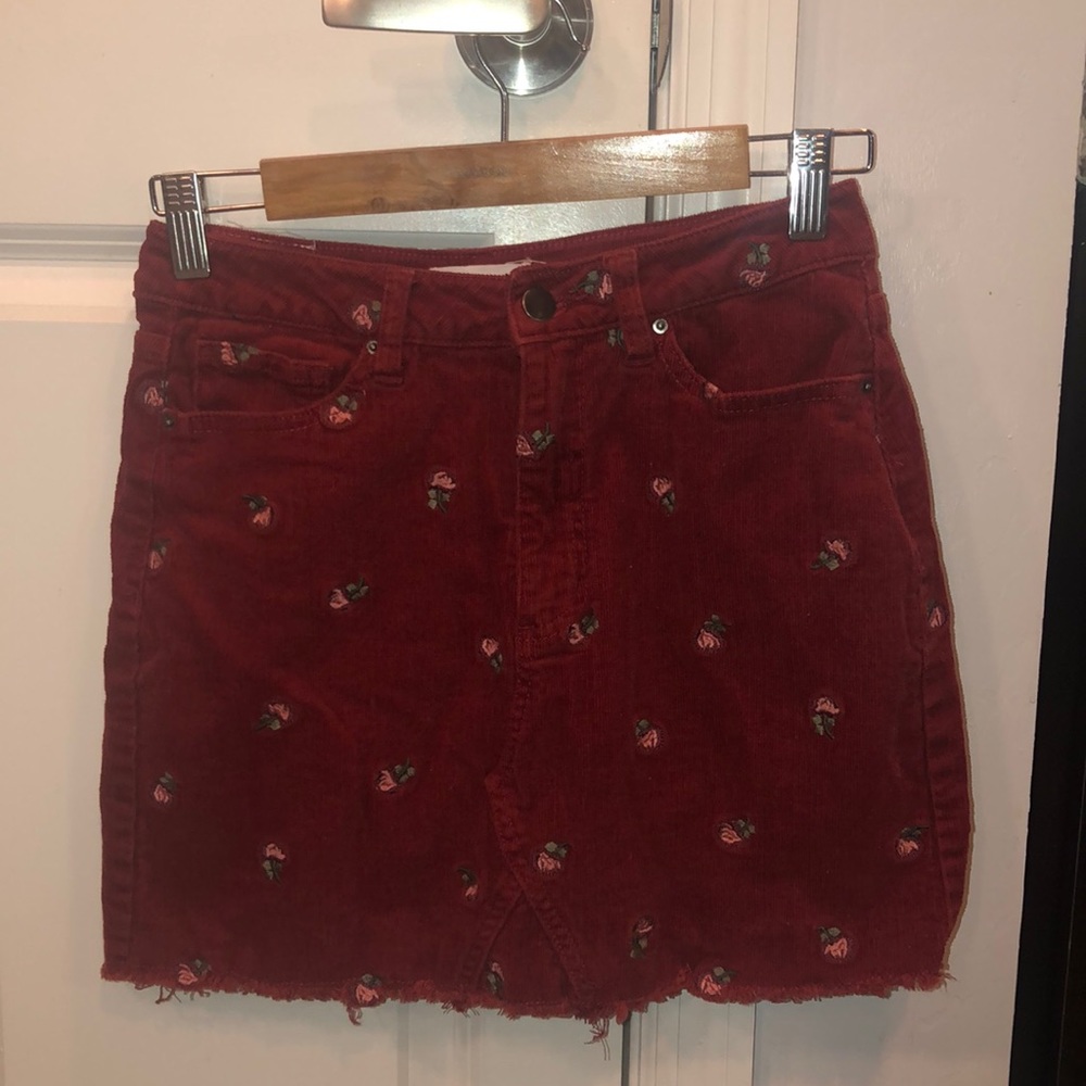 Vintage red corduroy skirt